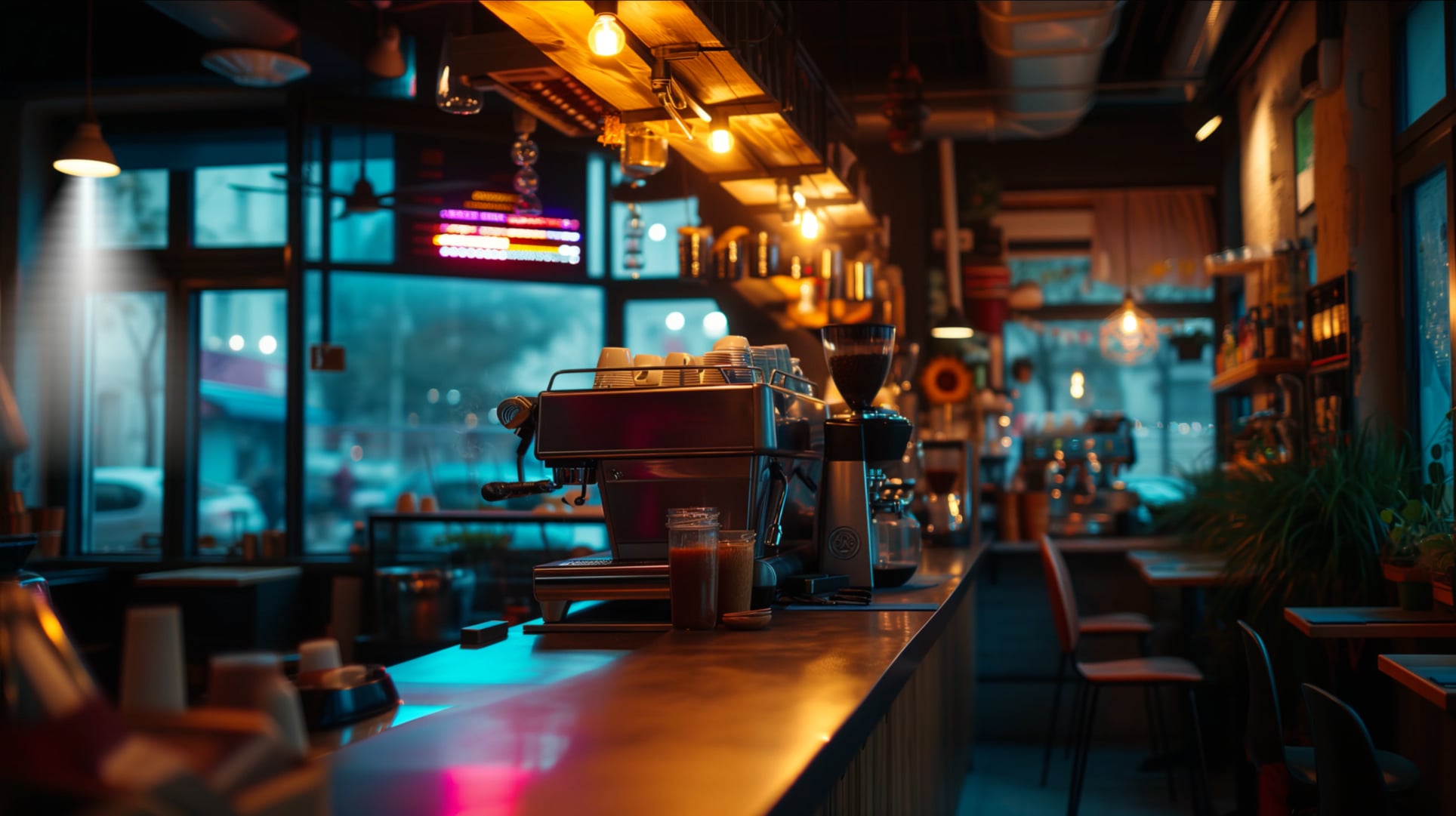 Writer's cafe ambience background